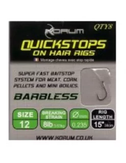 15" KORUM HAIR RIGS WITH QUICKSTOPS - SIZE 12 (10)