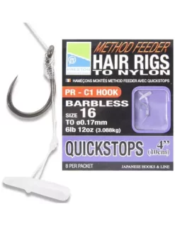 PRESTON METHOD FEEDER HAIR RIGS WITH QUICKSTOPS 4 Inch /10cm